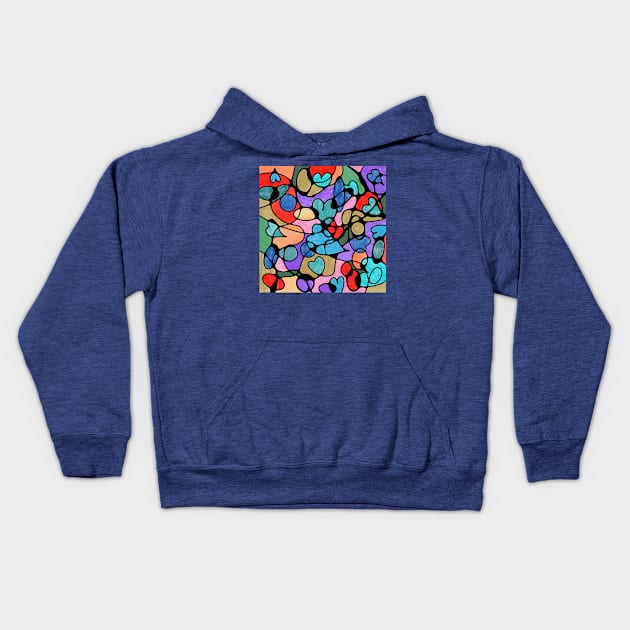 NEUROGRAPHIC HEARTS WATERCOLORS Kids Hoodie by FLOWER_OF_HEART